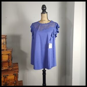 Ingrid & Isabel Maternity Periwinkle Top